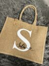 Jutetasche personalisiert Name und Buchstabe GeschenkStil