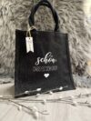 Jutetasche schwarz personalisiert GeschenkStil