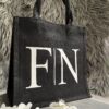 Jutetasche schwarz personalisiert GeschenkStil