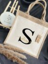Jutetasche personalisiert Name und Buchstabe GeschenkStil