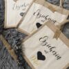 Jutetasche mit Vorderfach, Wunschtext