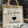Jutetasche mit Vorderfach, Wunschtext – Bild 2