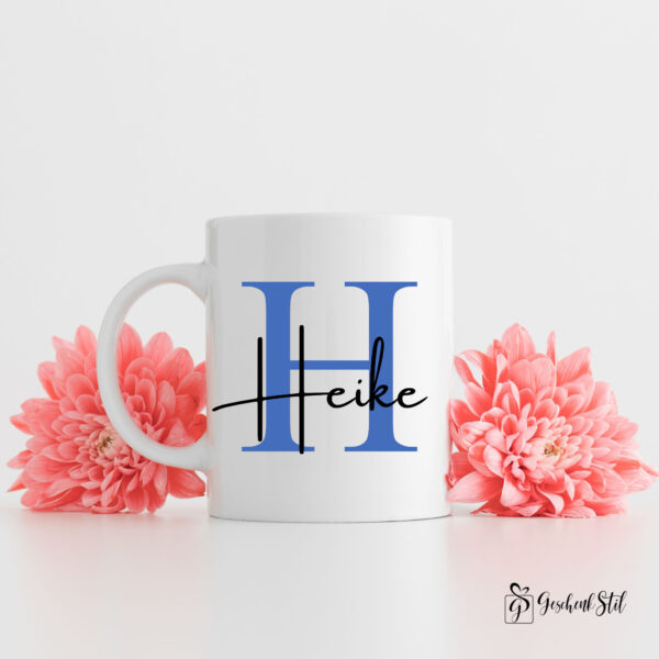 Tasse mit Initial und Name – Bild 2