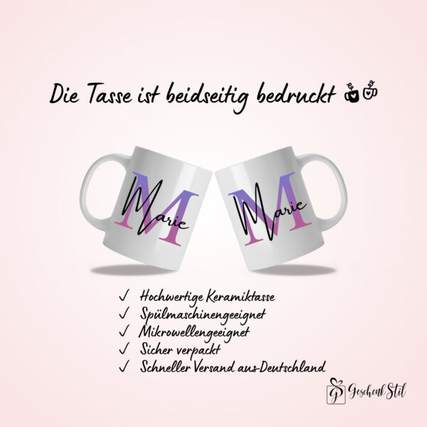 Tasse mit Initial und Name – Bild 6