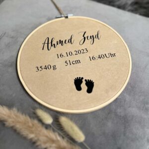 Stickrahmen zur Geburt