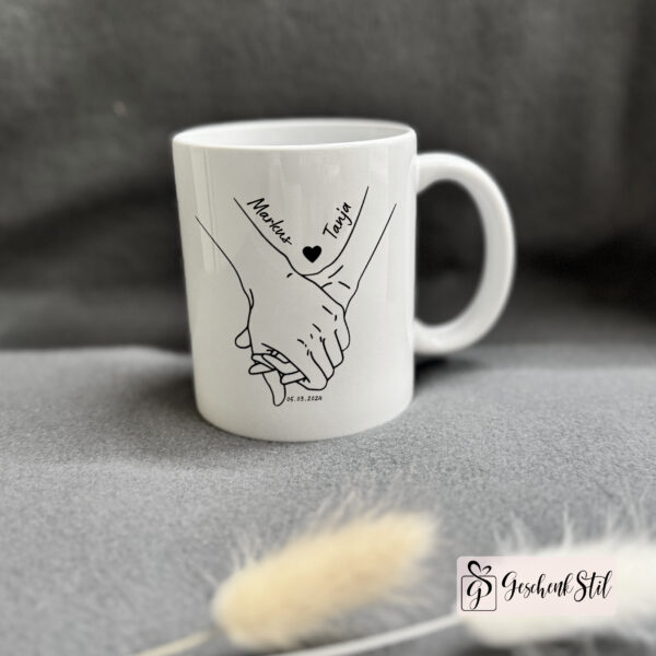 Partnertasse Händchen halten – Bild 4