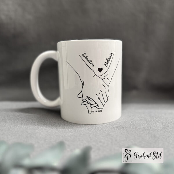 Partnertasse Händchen halten – Bild 5