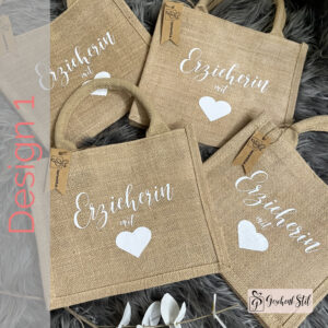 Jutetasche Abschied mit Wunschtext