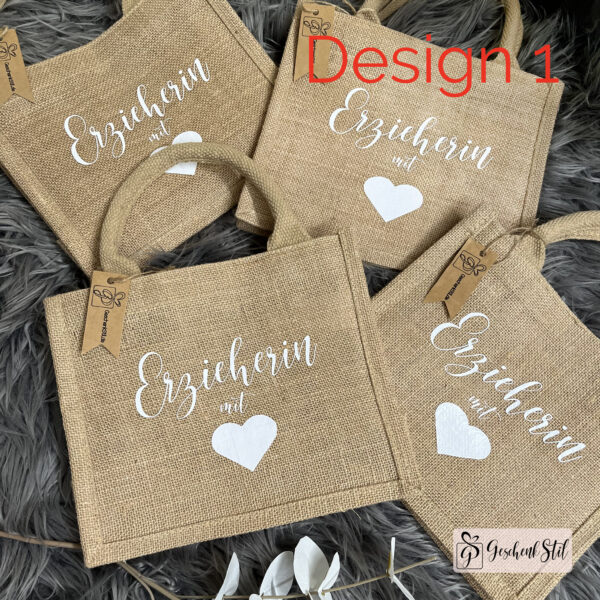 Jutetasche Abschied mit Wunschtext
