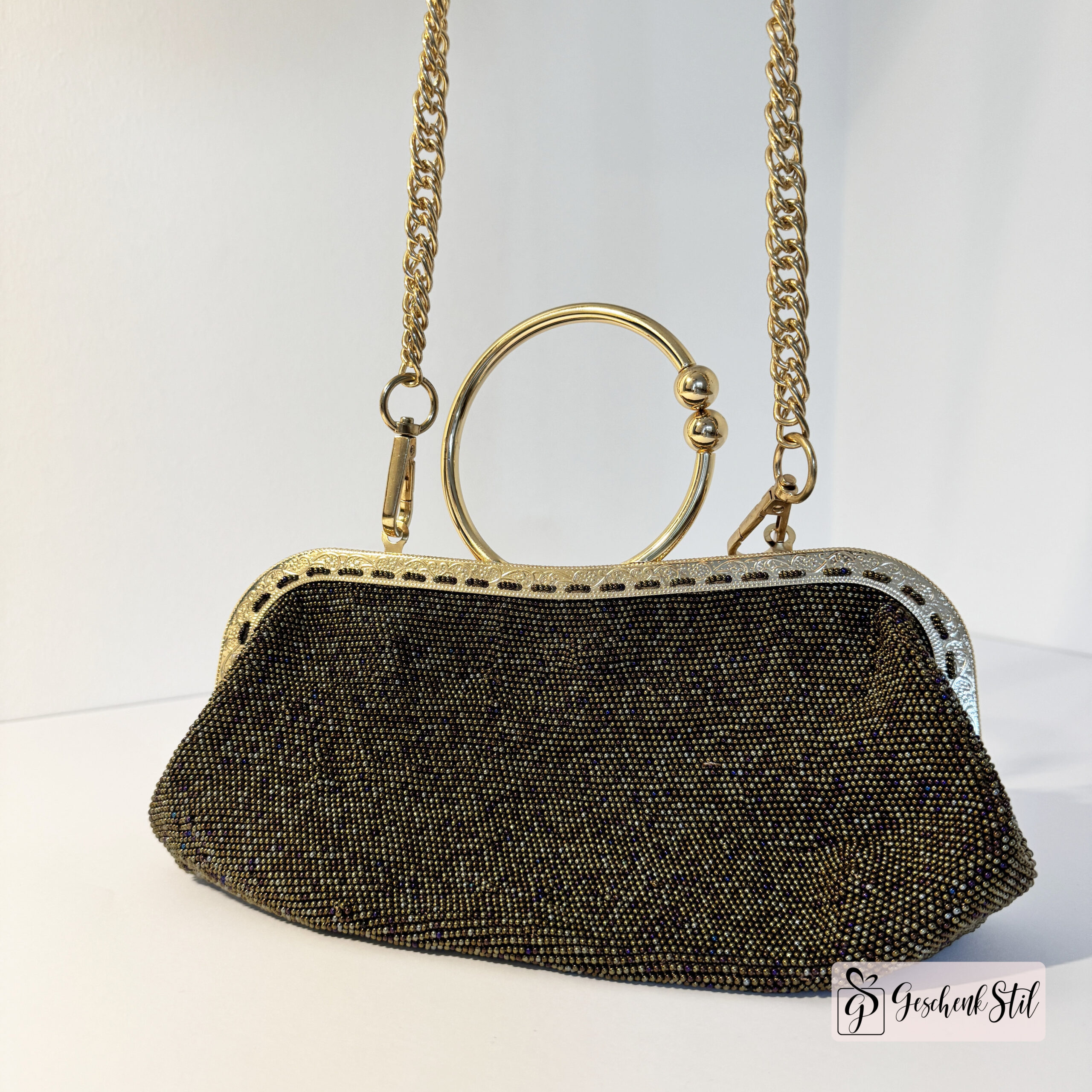 Abendtasche mit Ringverschluss aus Glasperlen Abendtasche mit Ringverschluss aus Glasperlen – Bild 4