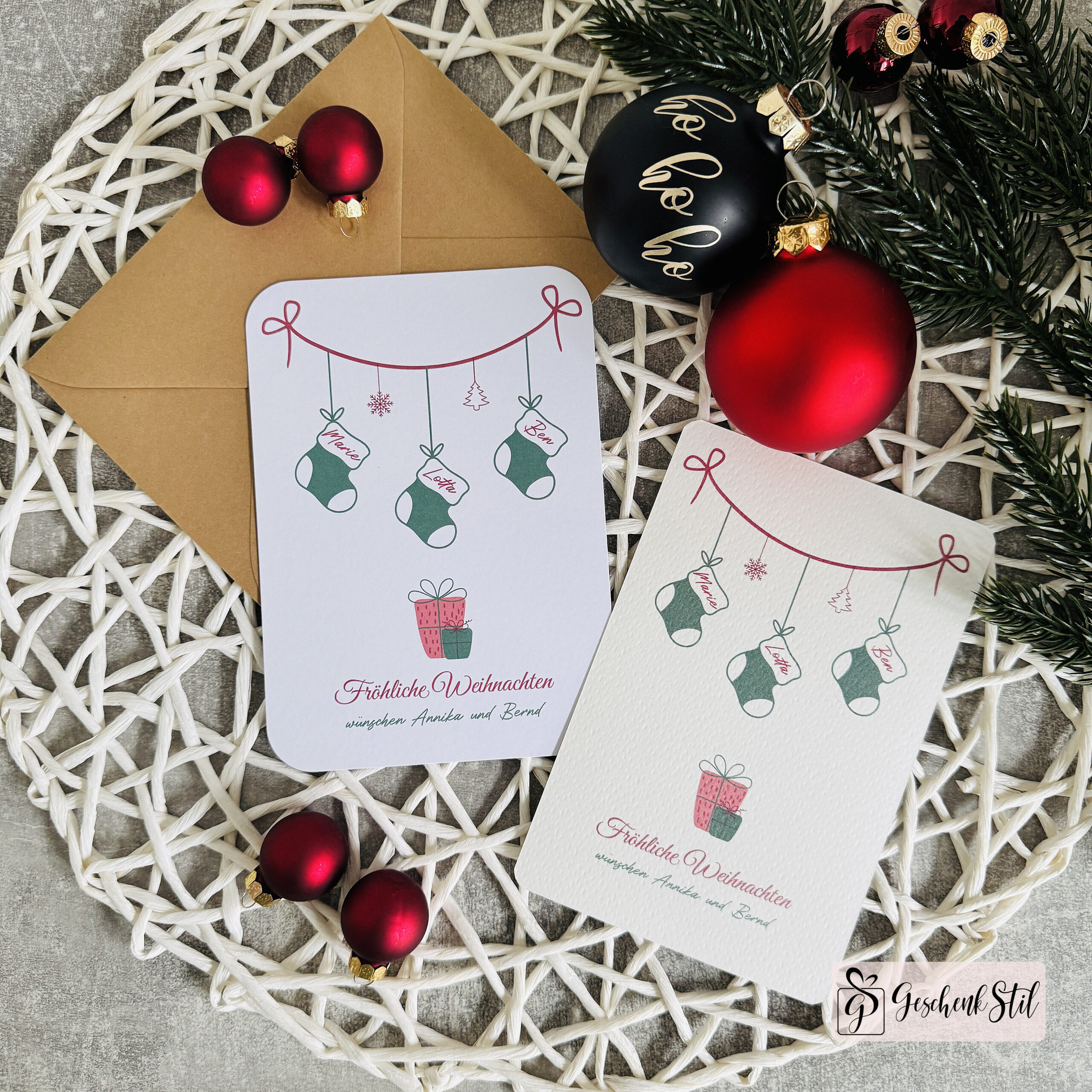 Weihnachtskarte personalisiert GeschenkStil