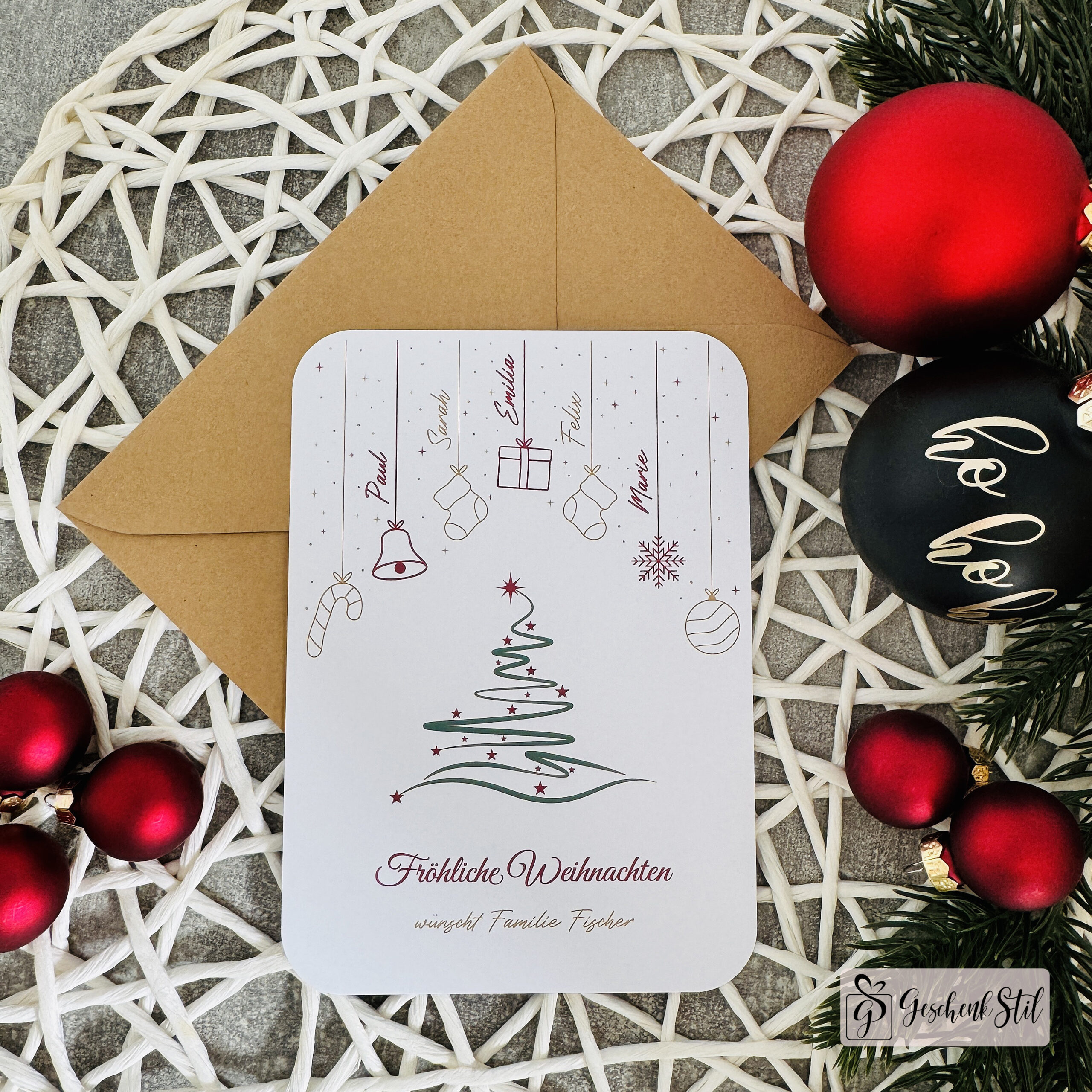 Weihnachtskarte personalisiert mit Namen Weihnachtskarte personalisiert mit Namen – Bild 4